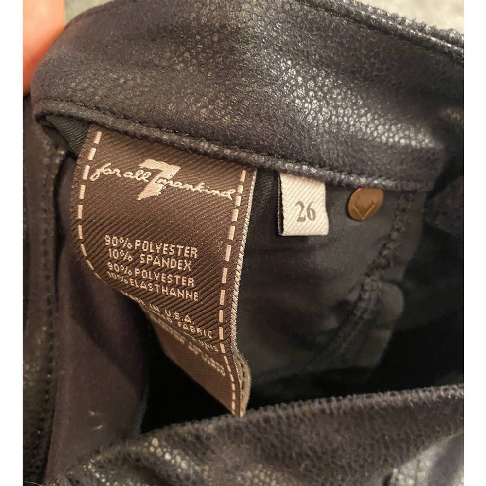 7 for all mankind black crackle coated pants - Picture 7 of 10